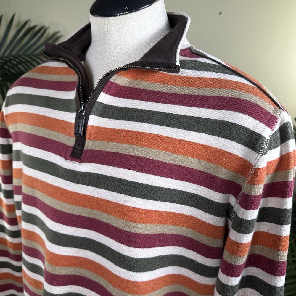 Cremiux Classics Men L Supima Cotton 1/4 zip Pullover Fall colors